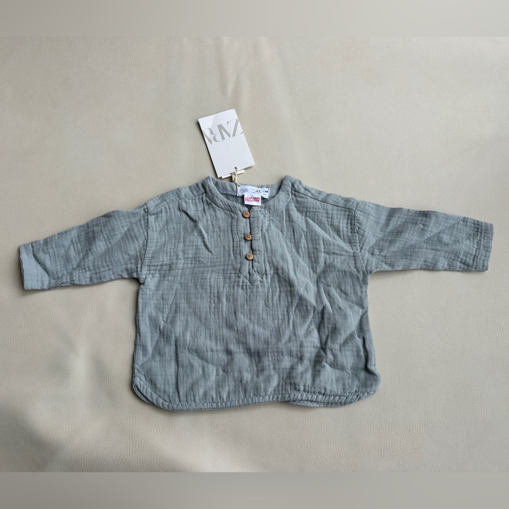 Zara Baby Long Sleeve Button-Up Shirt 3-6 months